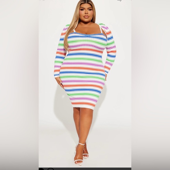 NWT Kayla (stretchy) Stripe Sweater Midi Dress. 🌸🌷 - Picture 1 of 6
